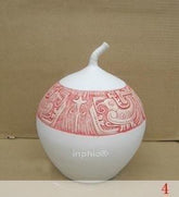 INPHIC-亞光釉 紅色典雅陶藝花瓶 手工雕刻藝術家居陶瓷擺飾 工藝品